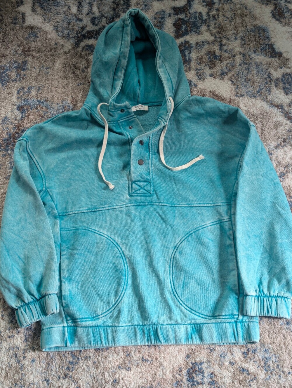 ZENANA Turquoise Blue Oversized Pullover Hoodie